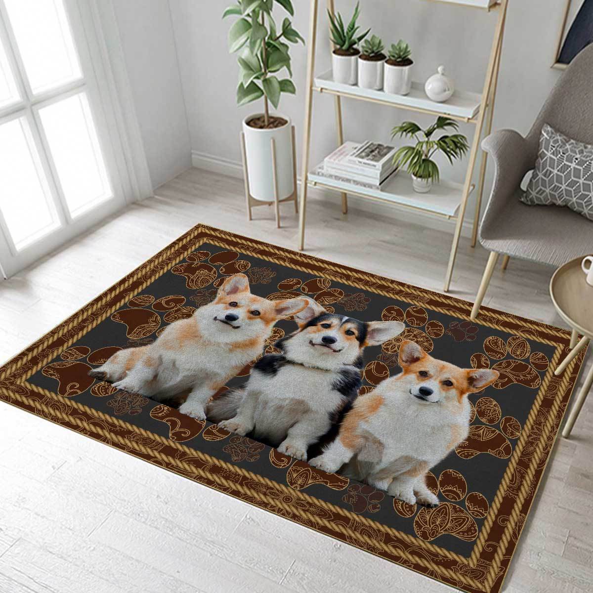 Rug-Dog-Corgi-Paw-Floral-2_2000x CL08100226MDR Rug