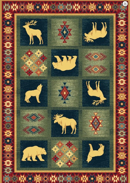 Rustic Bear Moose CLA0410112R Rug