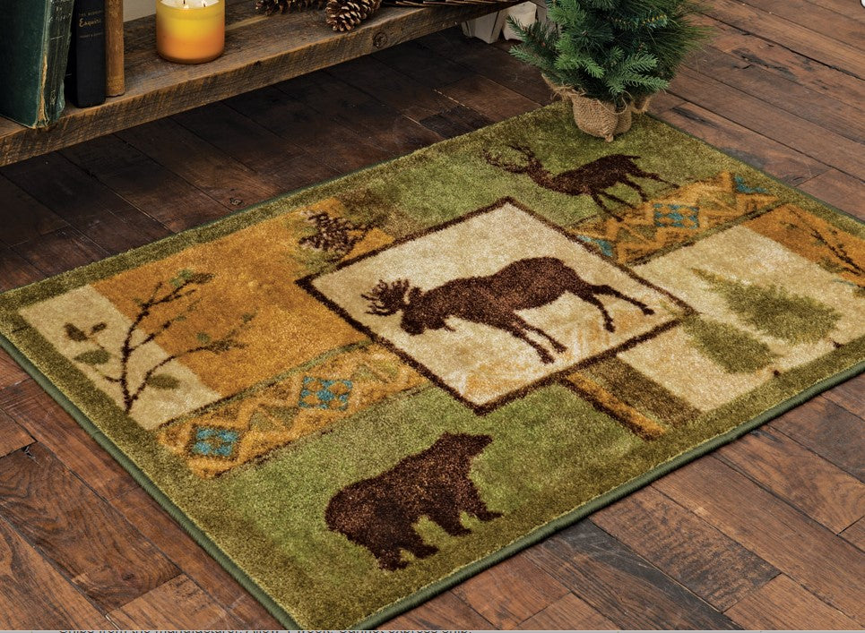Rustic Moose And Bear CLA0410124R Rug