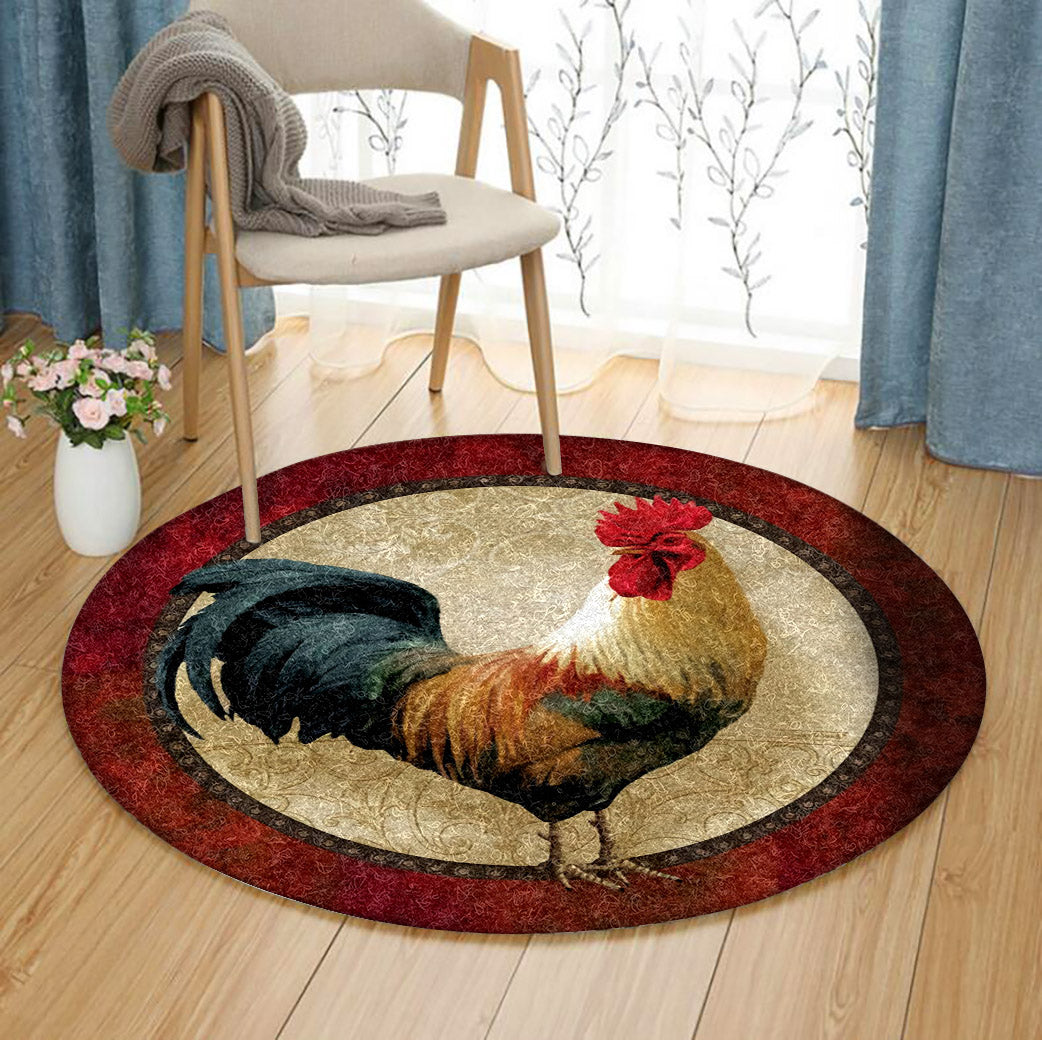 Rustic Rooster AA091067TM Round Area Rug