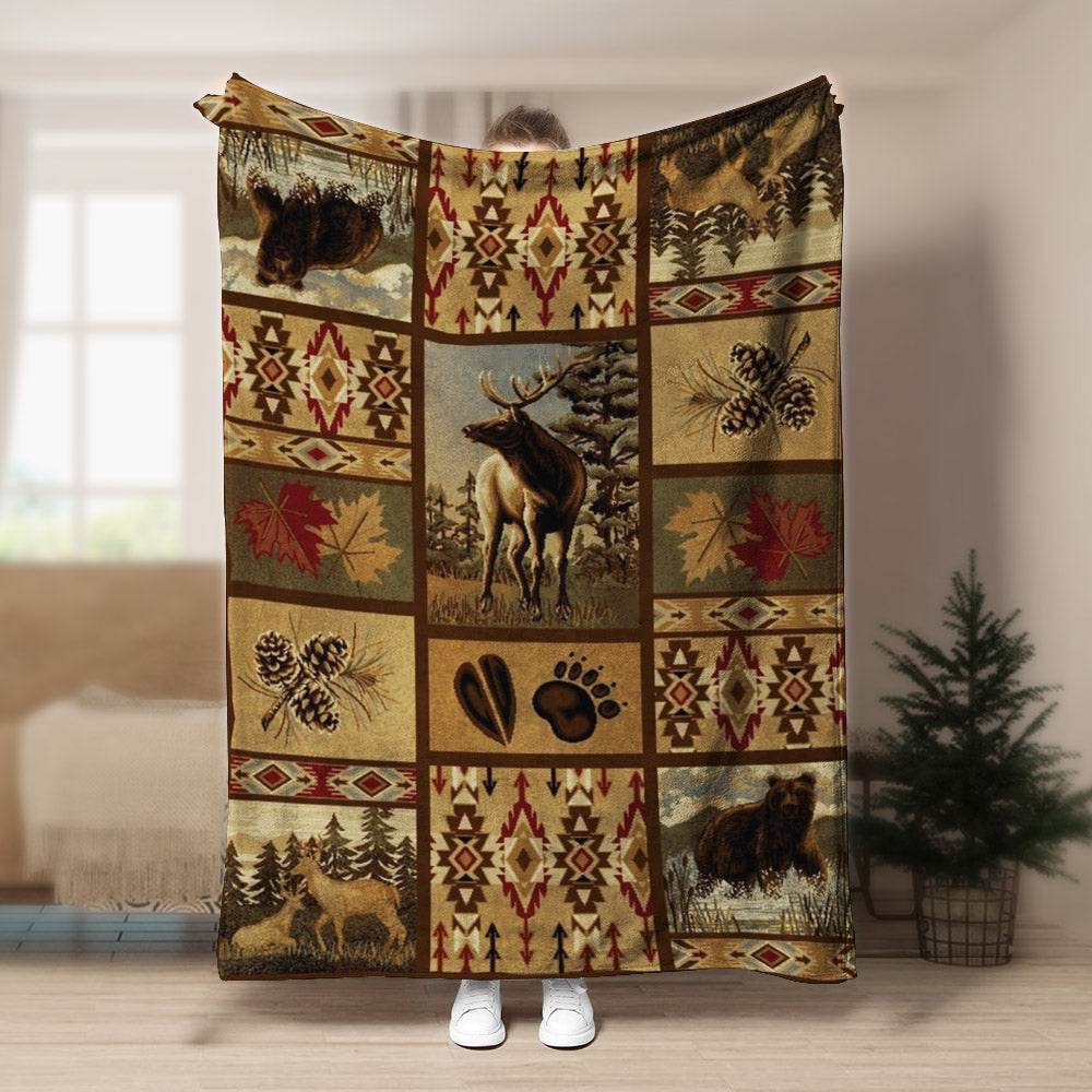 Rustic Wildlife NT040989F Sherpa Fleece Blanket