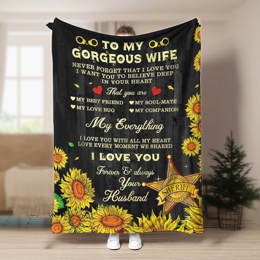 SHERIFF to my Wife My everything CLA1910244F Sherpa Fleece Blanket