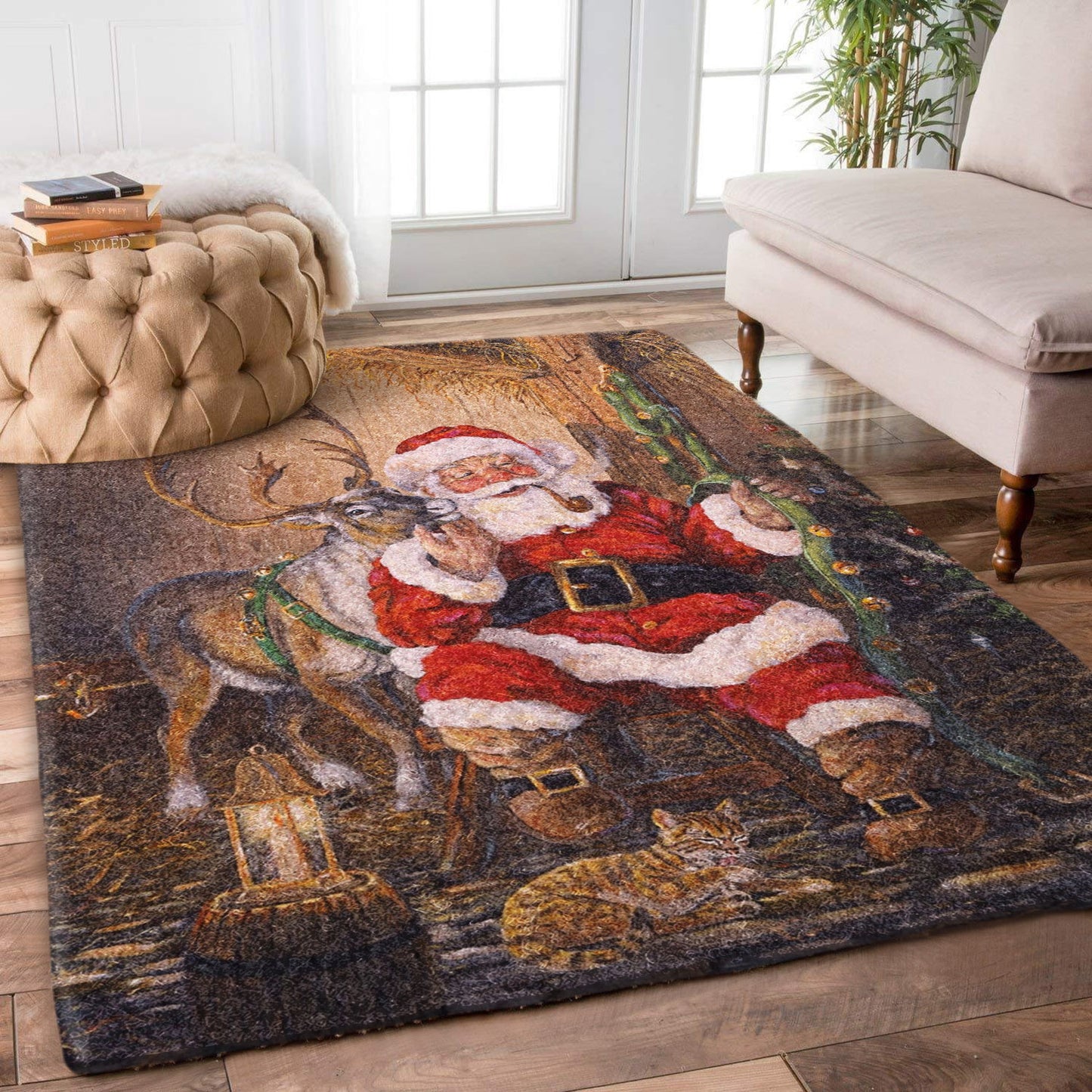 Santa Claus Reindeer HN1710120R Rug