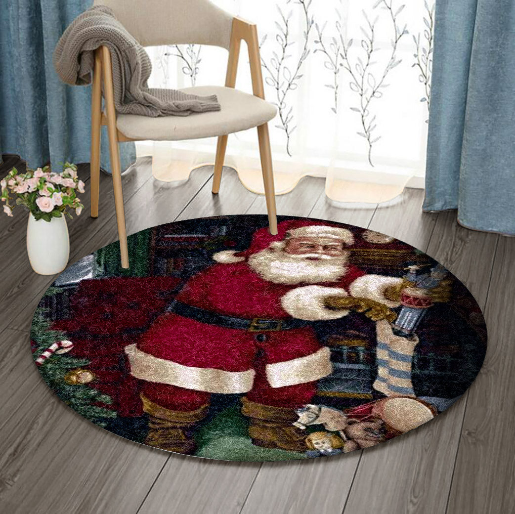 Santa Clause HN240969RR Round Area Rug