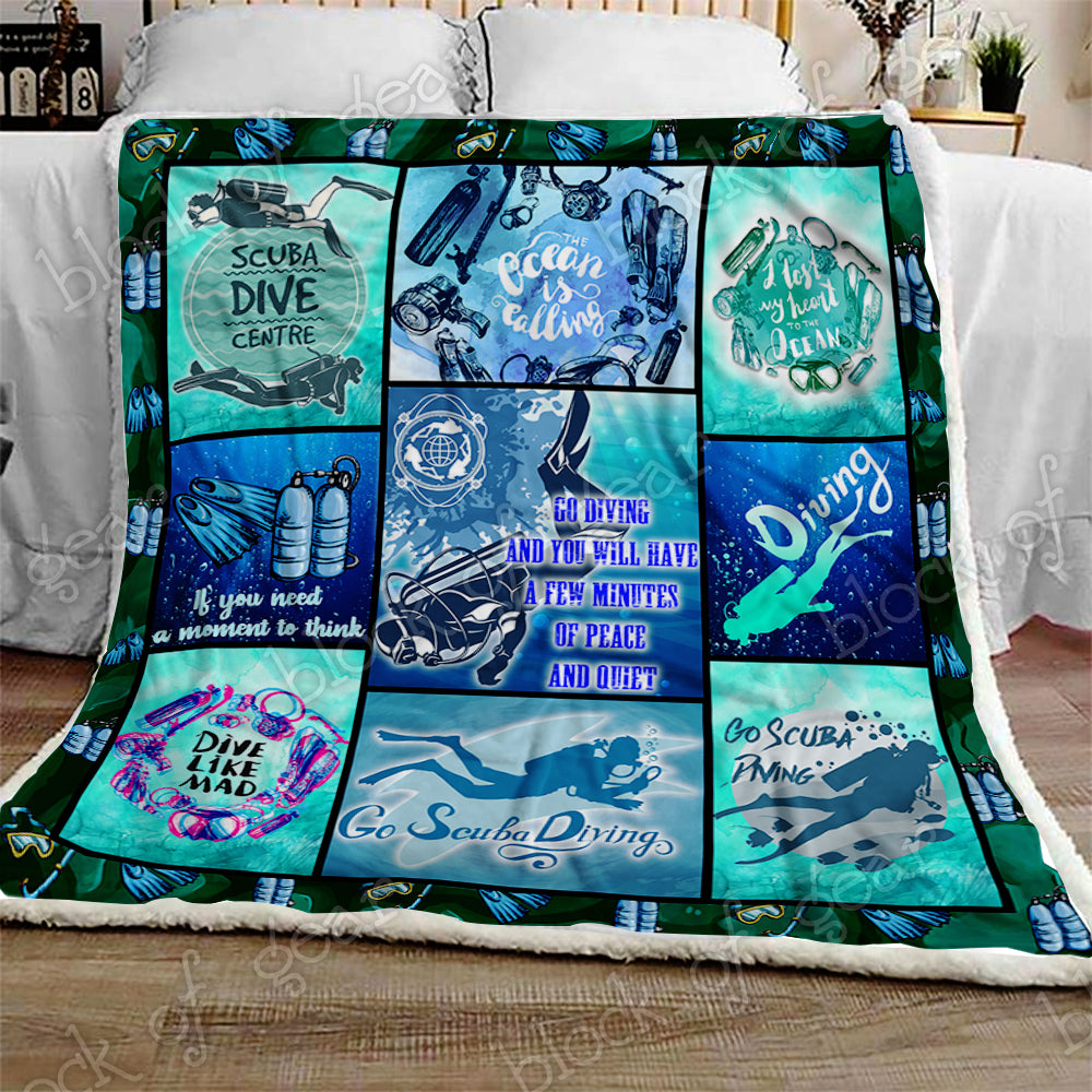 Scuba Diving CL301254MDF Sherpa Fleece Blanket