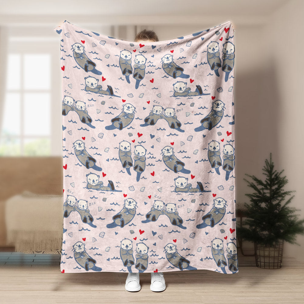 Sea Otter Pattern CLA15101006F Sherpa Fleece Blanket