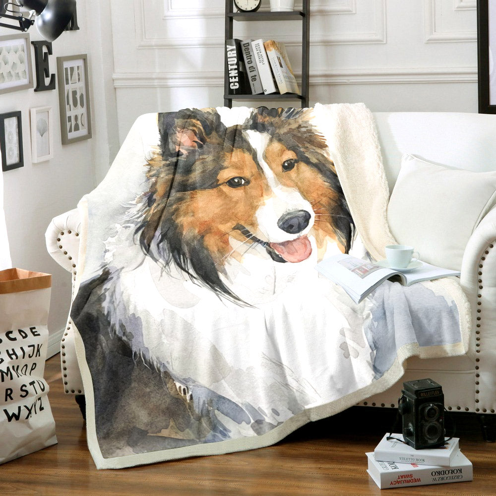 Shetland Sheepdog HT1611089TT Sherpa Fleece Blanket