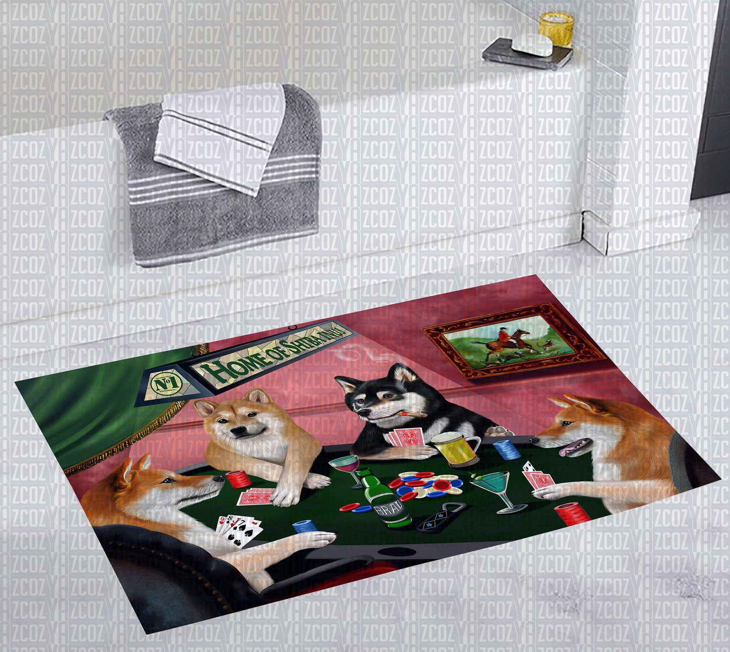 Shiba Inu CL20111582MDD Non-slip Door mats