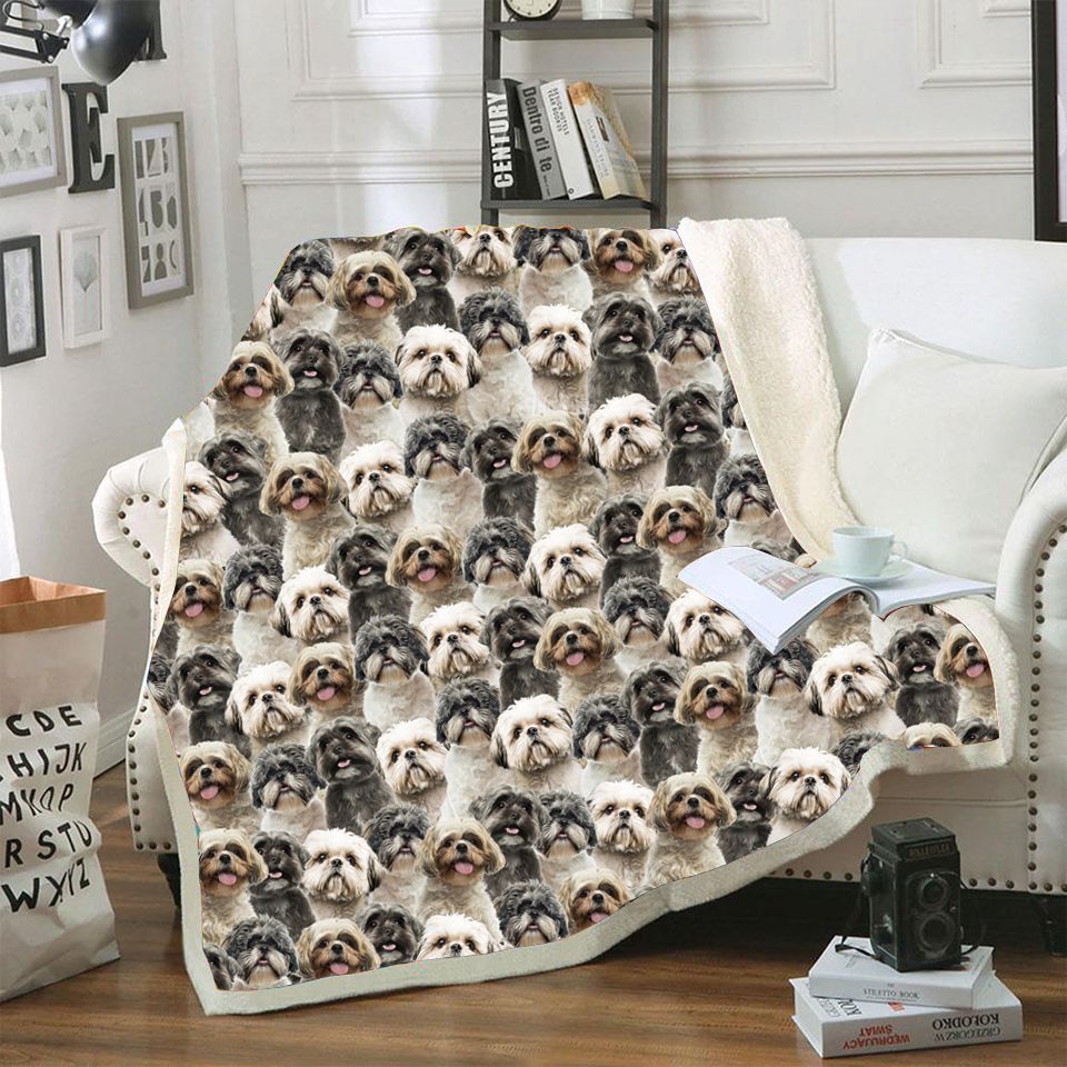 Shih Tzu CL02120990MDF Sherpa Fleece Blanket