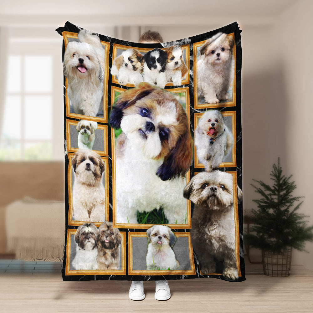 Shih Tzu CLA21100948F Sherpa Fleece Blanket