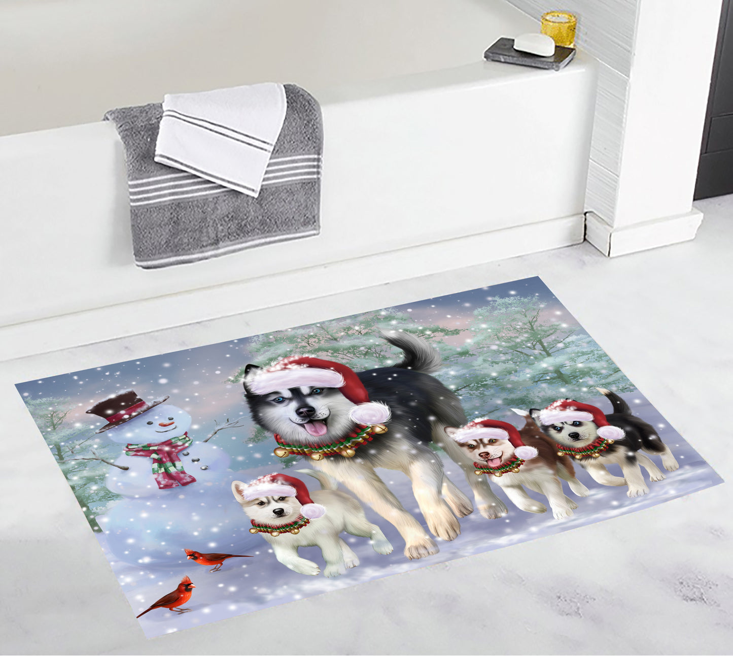 Siberian Husky CL18110843MDD Non-slip Door mats
