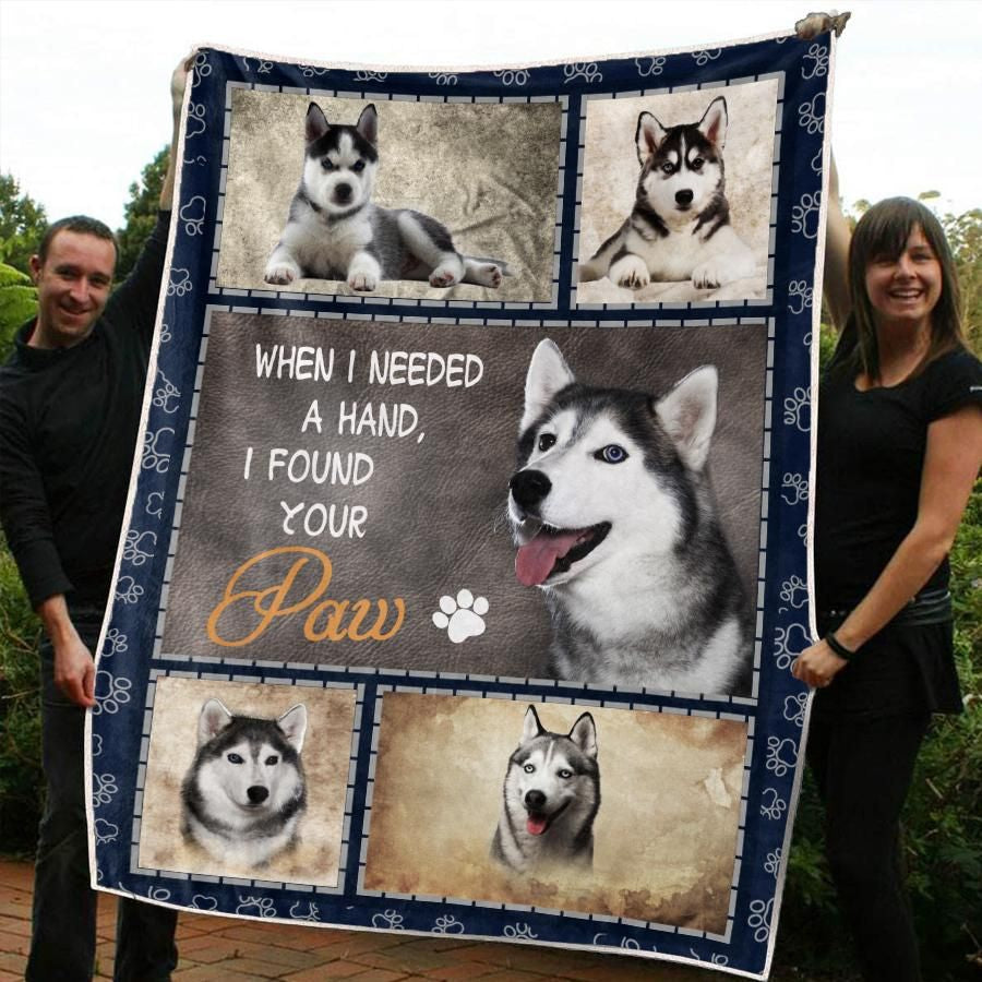Siberian Husky CL20111110MDF Sherpa Fleece Blanket