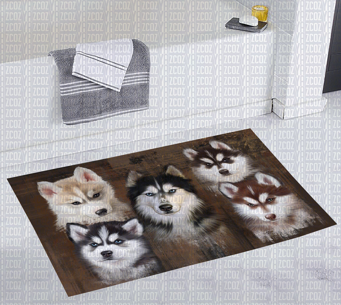 Siberian Husky CL20111648MDD Non-slip Door mats