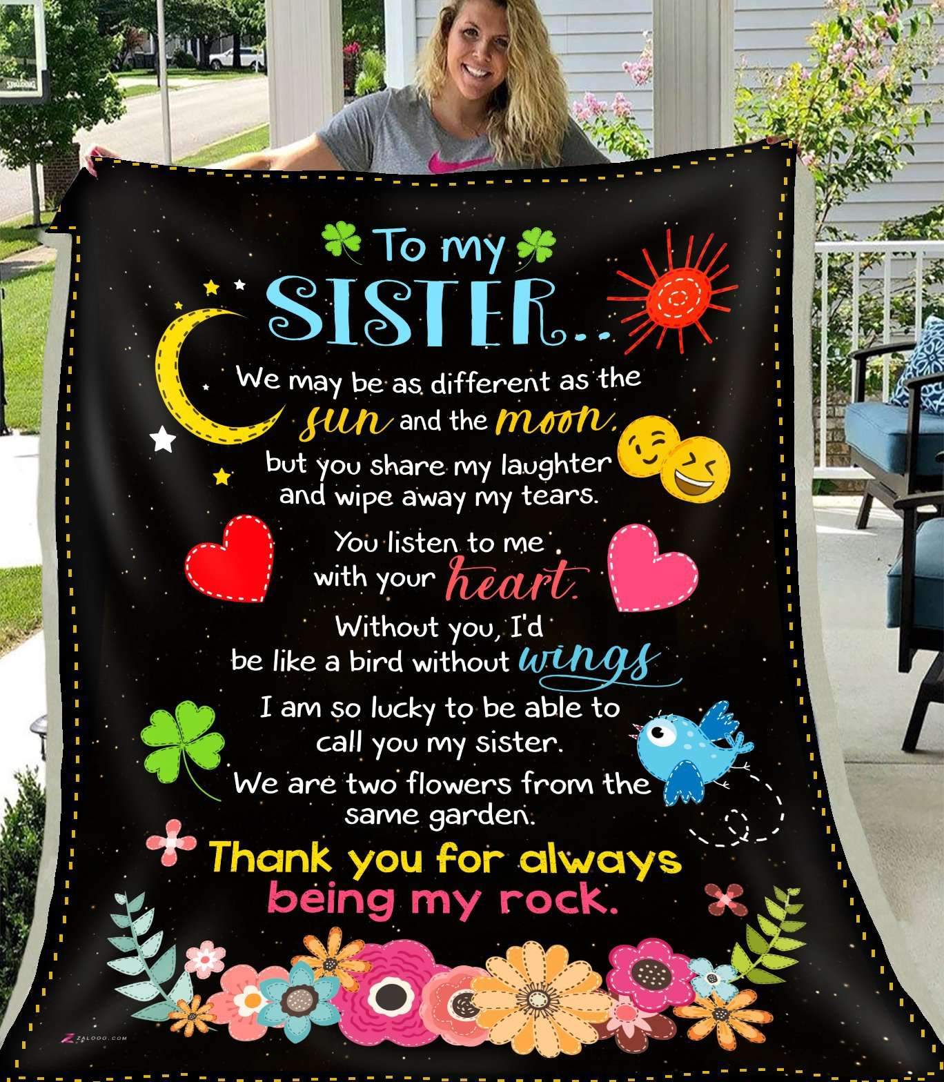 Sister I Am Blessed To Have A Sister Like You CL29110622MDF Sherpa Fleece Blanket
