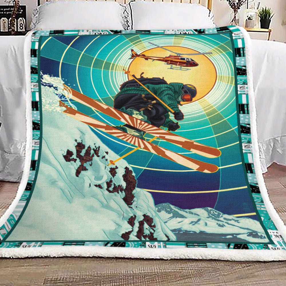 Skiing TL0210152TT Sherpa Fleece Blanket