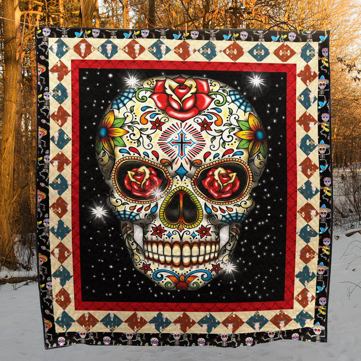Skulls CLA2910460Q Quilt Blanket