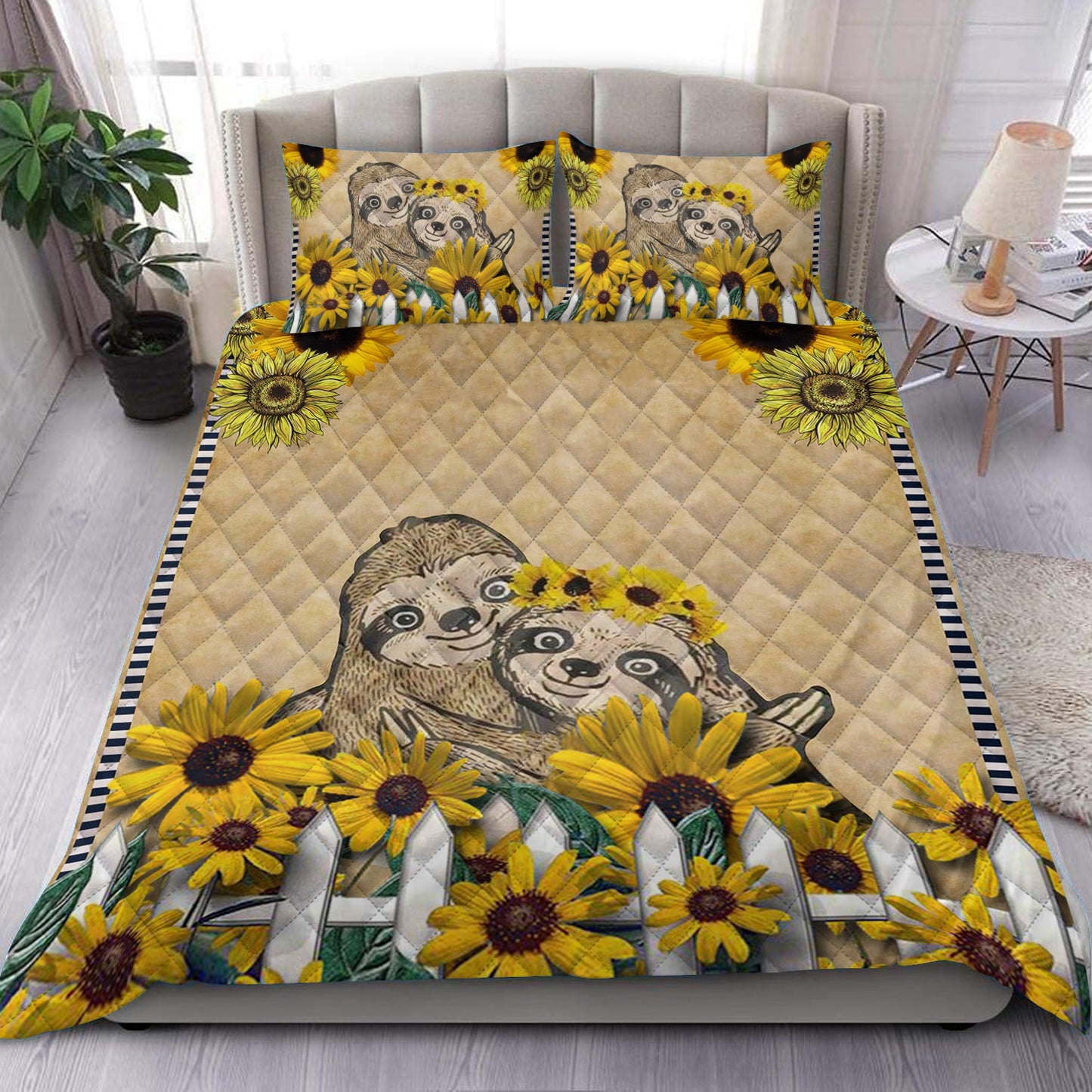 Sloth Humble And Kind Quilt Bedding Set HN011006D