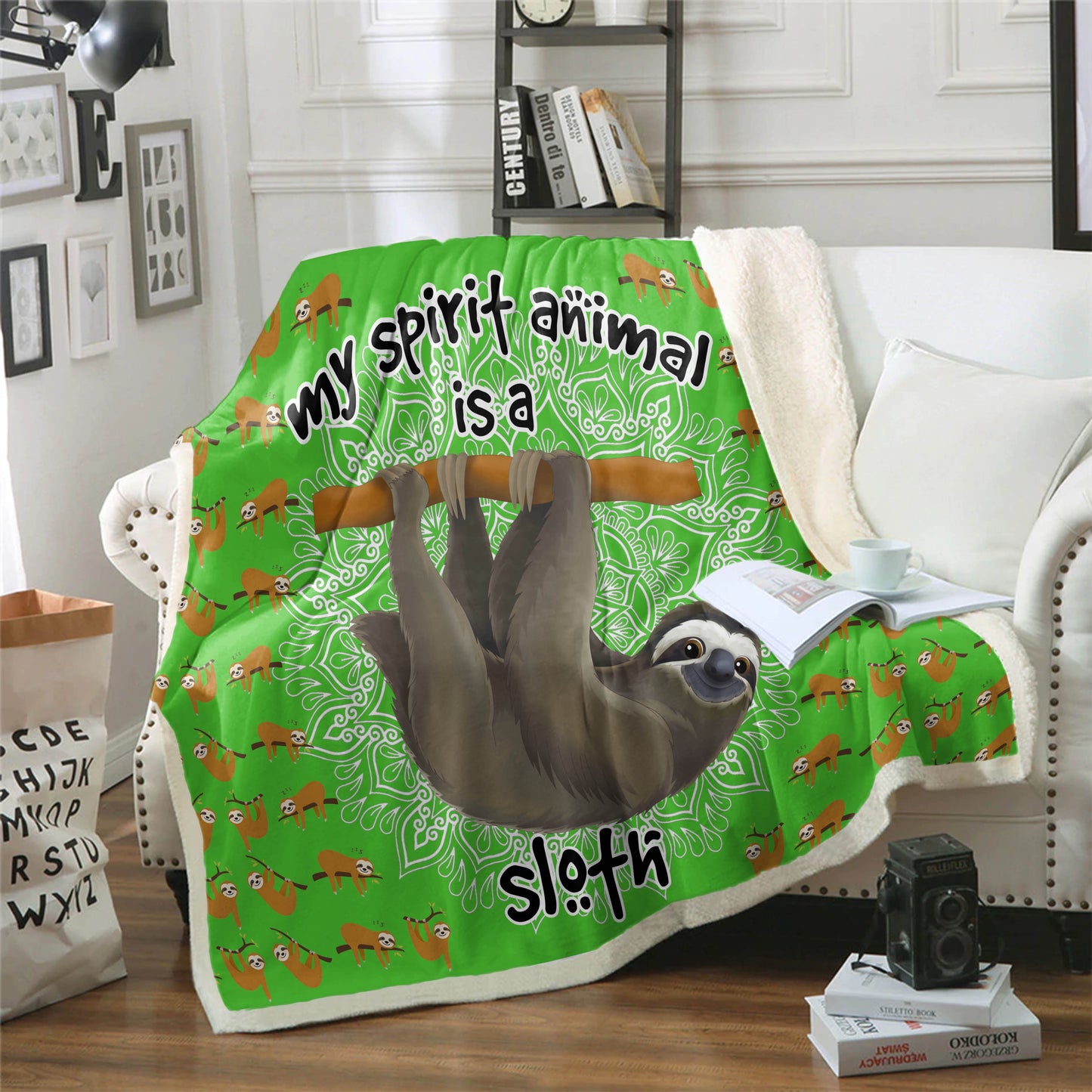 Sloth CL02111346MDF Sherpa Fleece Blanket