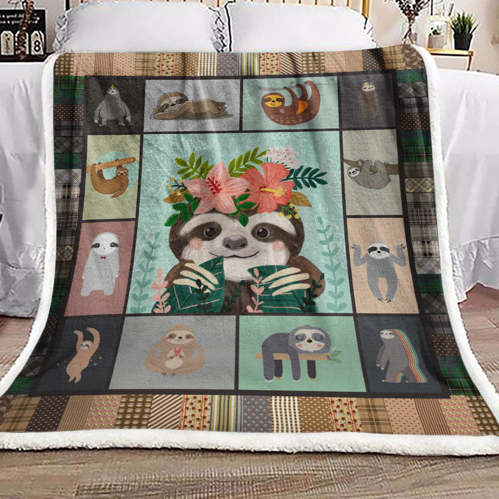 Sloth NT1410227F Sherpa Fleece Blanket