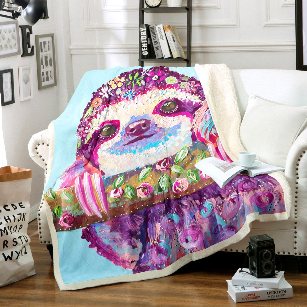 Sloth TT1409134TT Sherpa Fleece Blanket