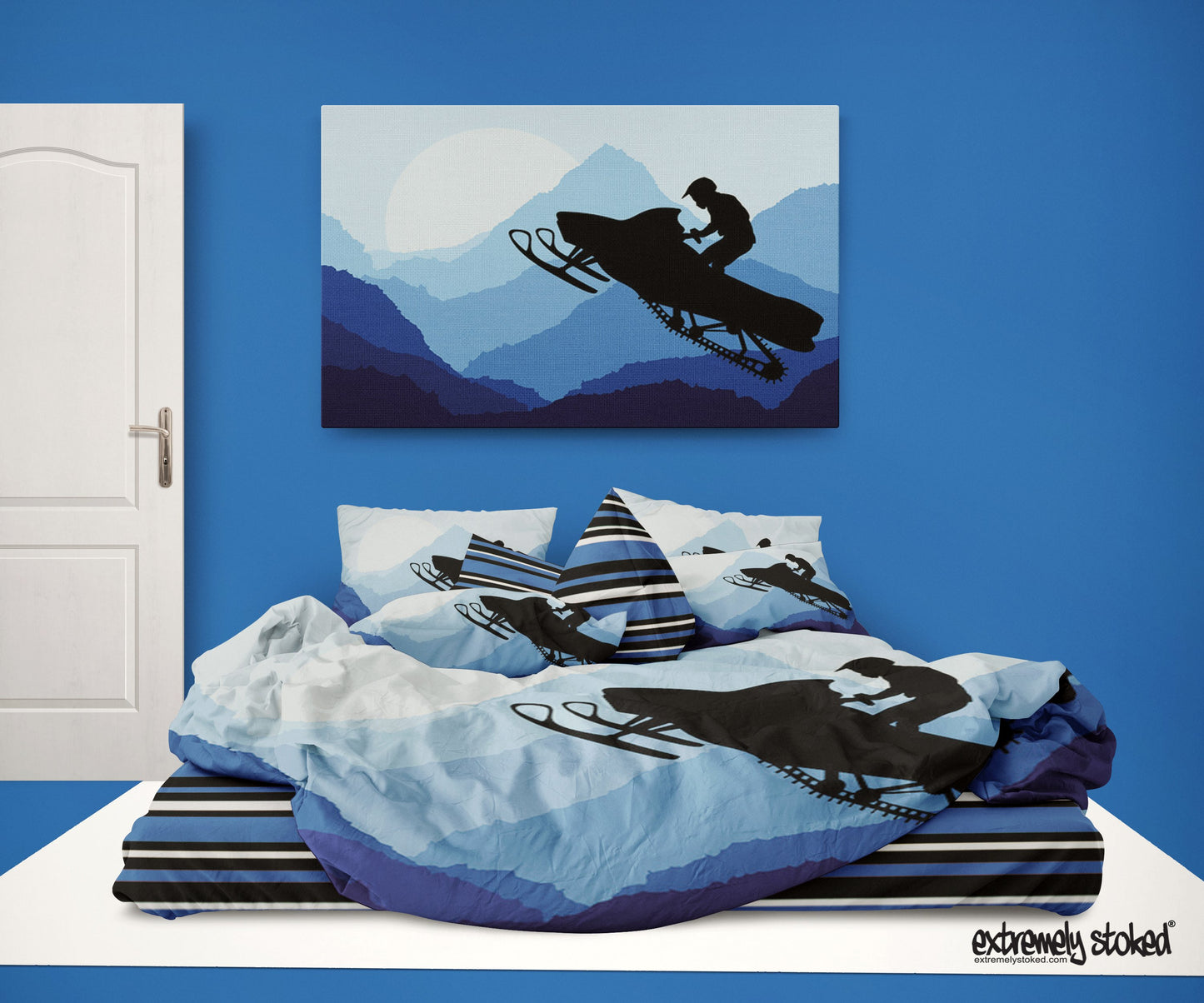 Snocross Snowmobile Rider CL11100244MDB Bedding Sets