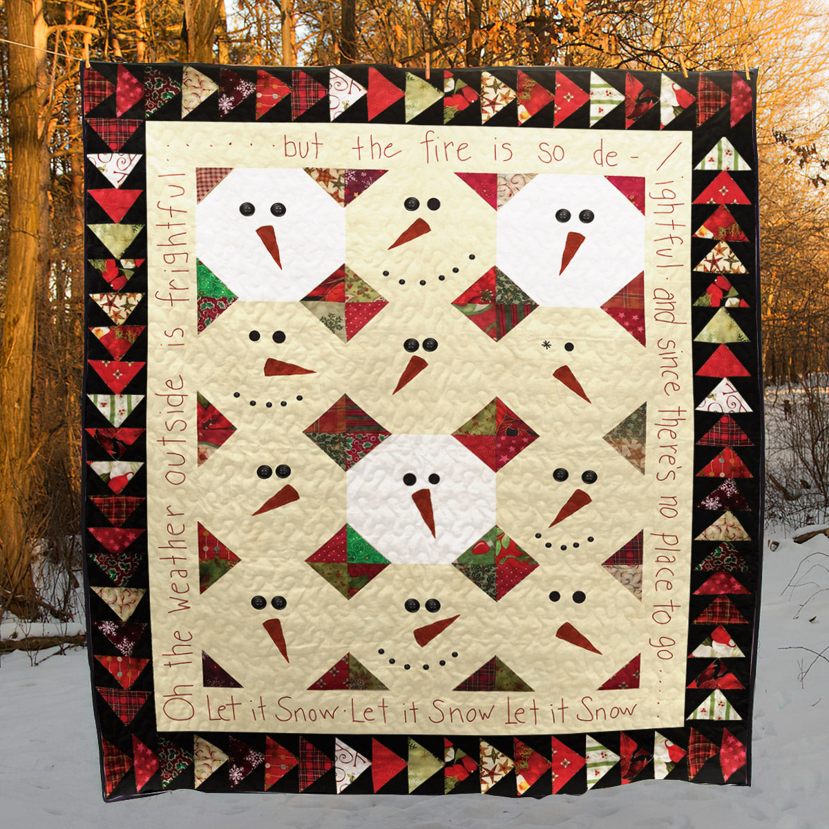 Snowman CLP0811221Q Quilt Blanket