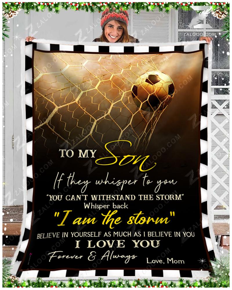 Soccer To My Son Love Mom CL29110685MDF Sherpa Fleece Blanket