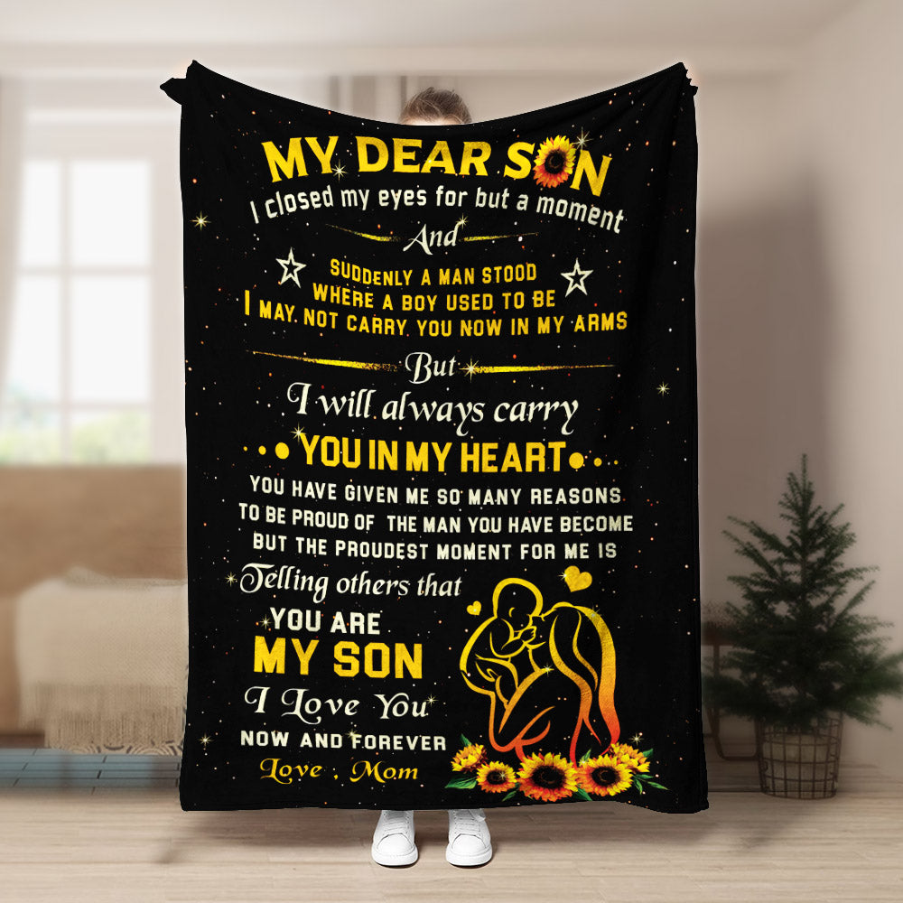 Son I closed my eyes Mom CLA1910288F Sherpa Fleece Blanket