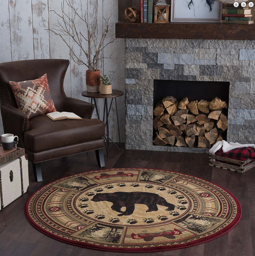 Southwestern Bear Forest CLM3009160TM Round Area Rug