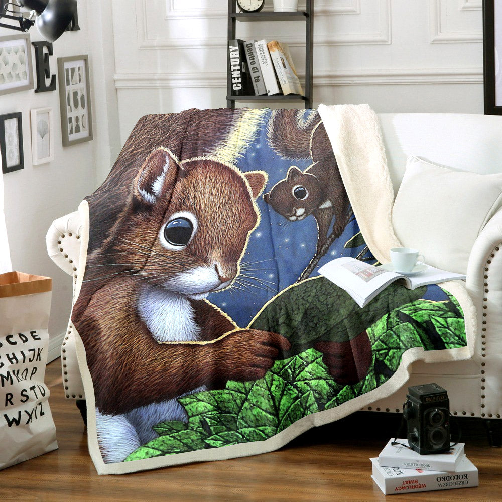 Squirrel NN1409107TT Sherpa Fleece Blanket