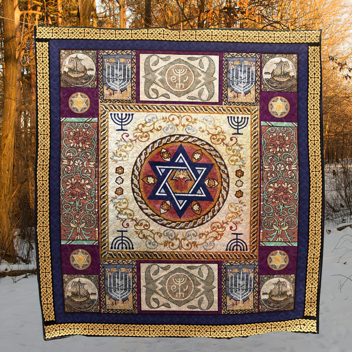 Star Of David CLA2011864Q Quilt Blanket