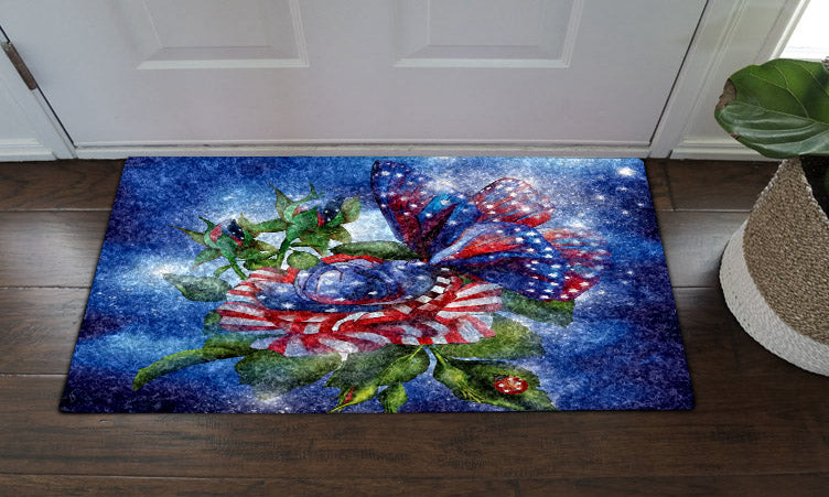 Star Spangled Butterfly VD22100130D Non-slip Door mats