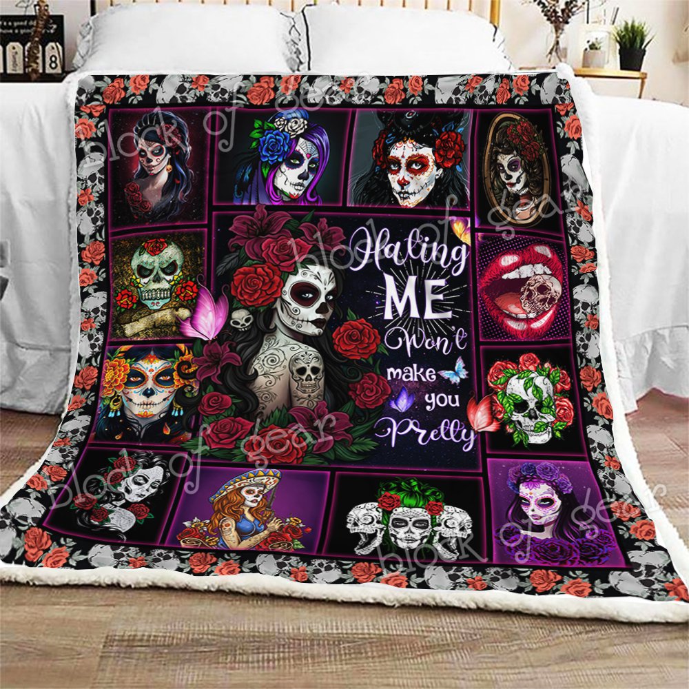 Sugar Skull CL180994MDF Sherpa Fleece Blanket