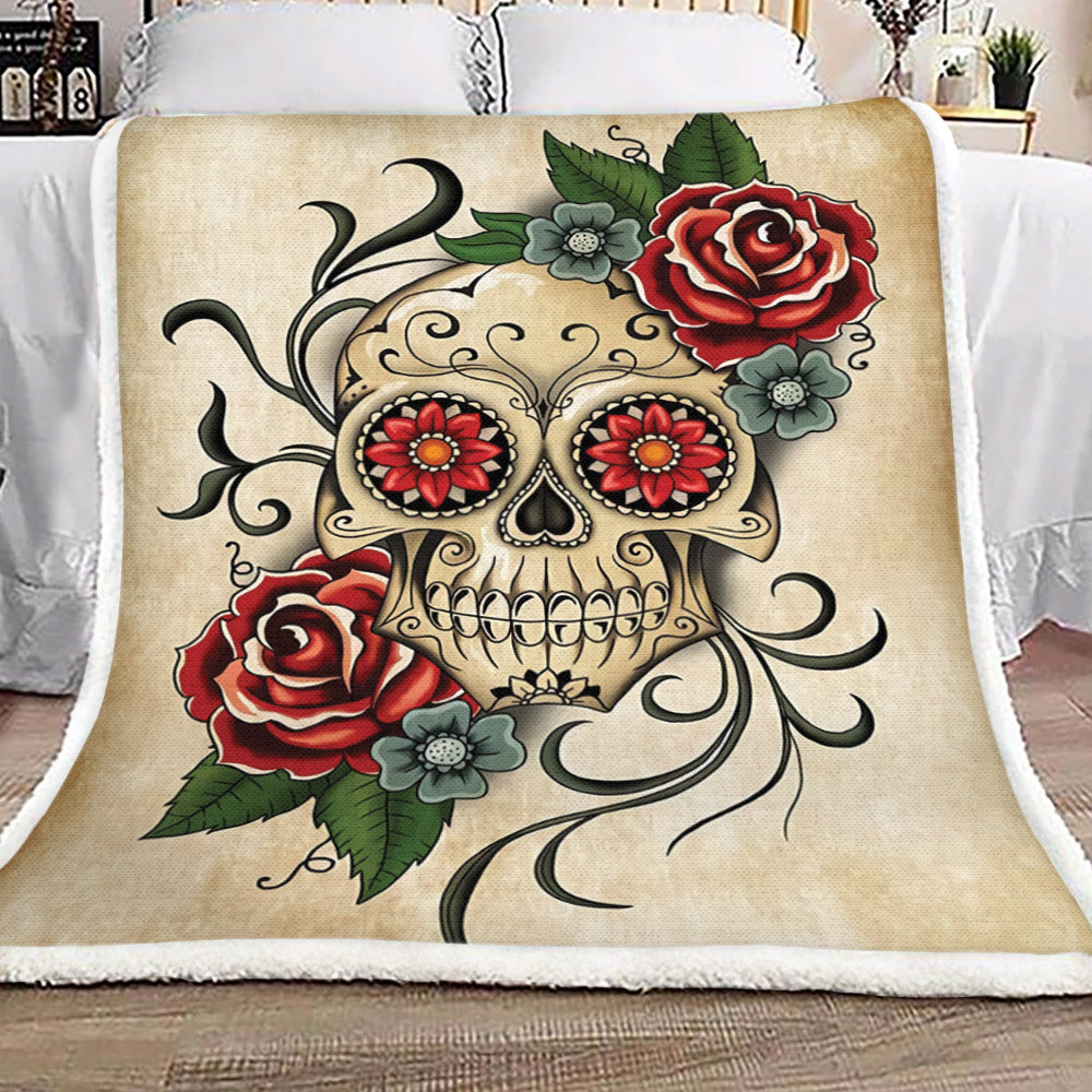 Sugar Skull TN1909154TT Sherpa Fleece Blanket