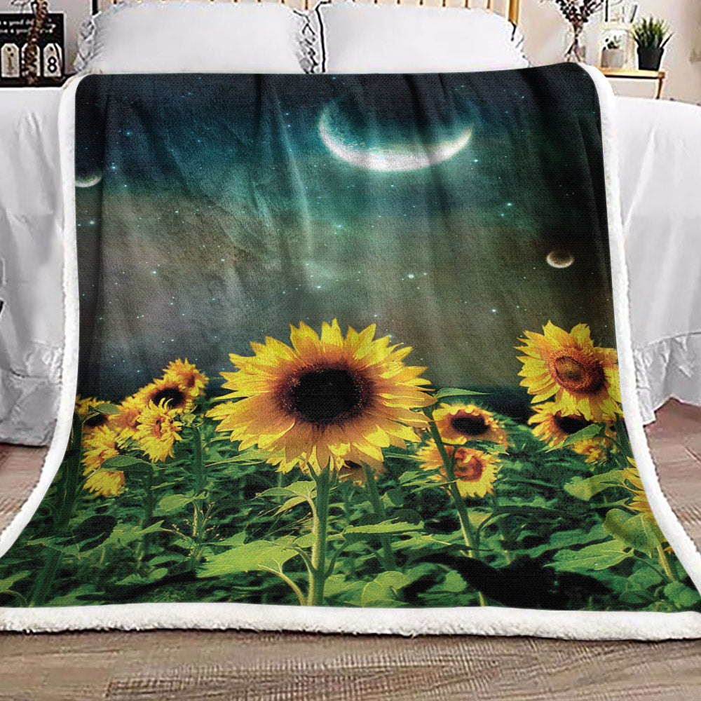Sunflower And Moon DN3110211F Sherpa Fleece Blanket