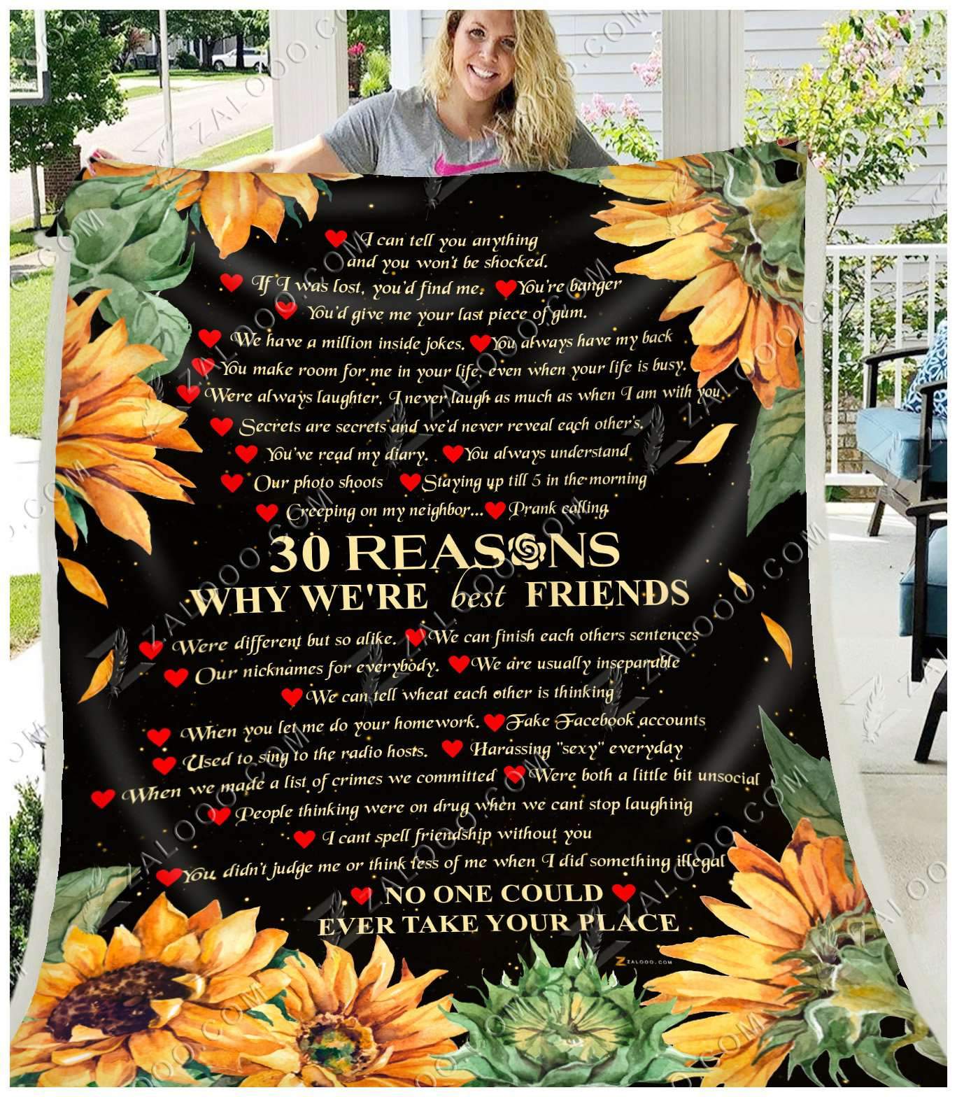 Sunflower Daisy Friends CL250906MDF Sherpa Fleece Blanket