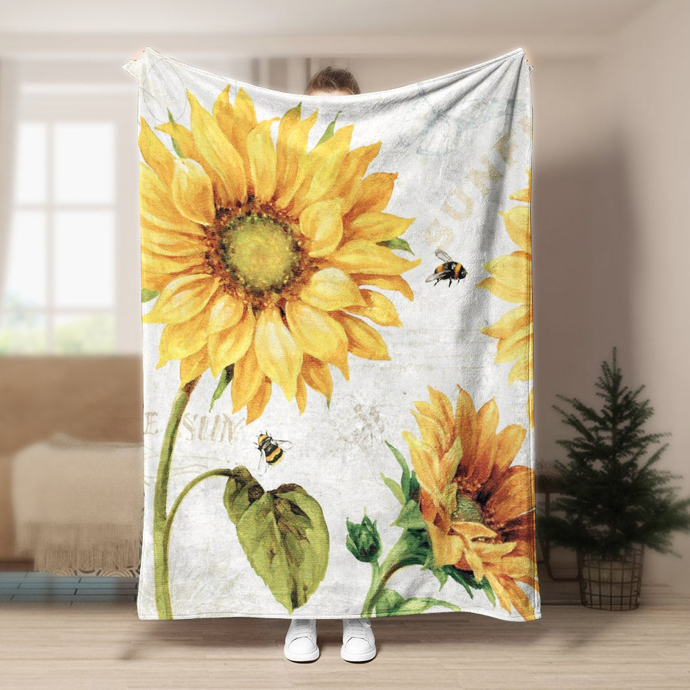 Sunflower HN040996F Sherpa Fleece Blanket