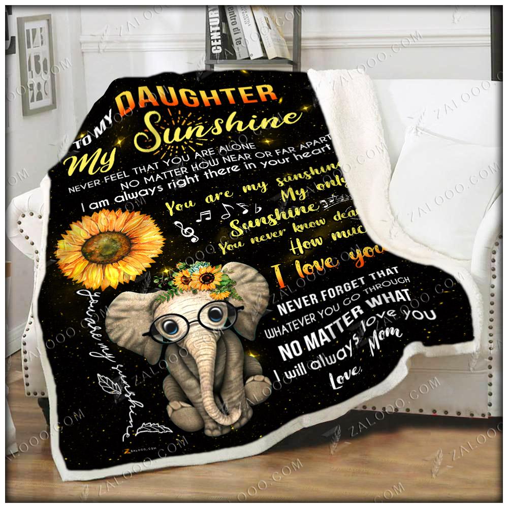 Sunflower Only Sunshine Elephant CL250934MDF Sherpa Fleece Blanket