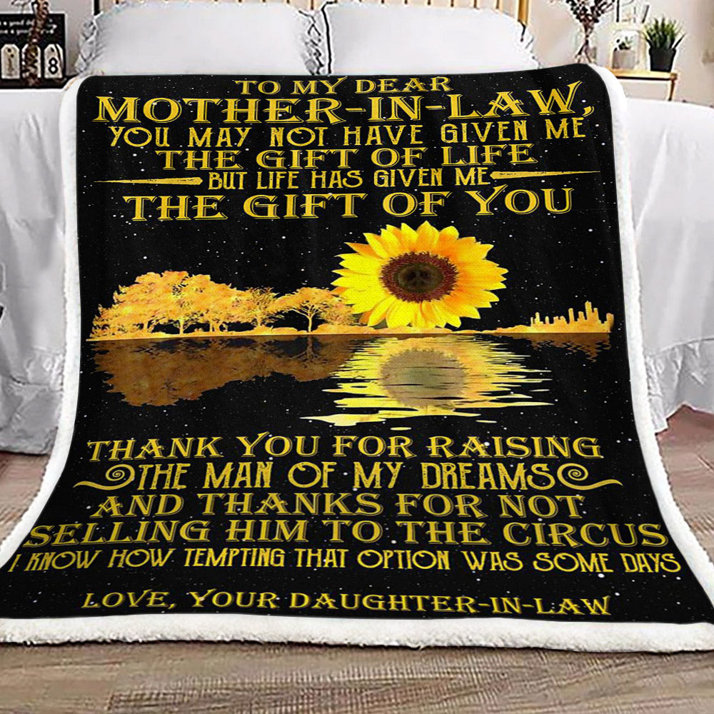 Sunflower To My Dear Mother In Law Love Your Daughter In Law CL16110624MDF Sherpa Fleece Blanket