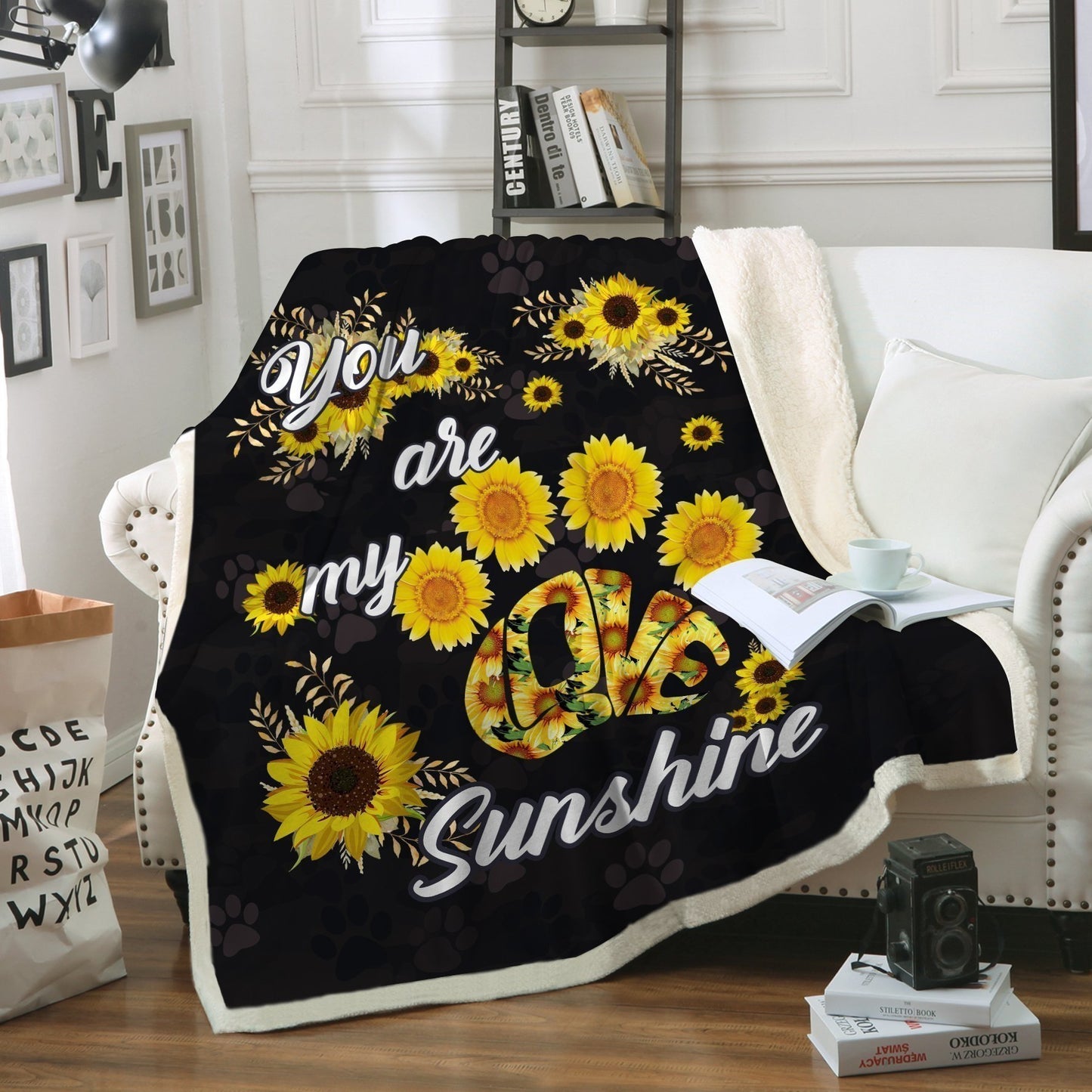 Sunflower You Are My Love Sunshine CL11110144MDF Sherpa Fleece Blanket