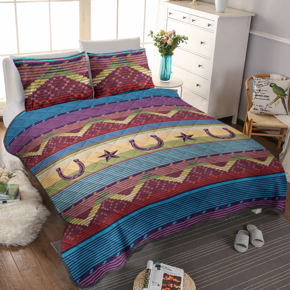Texas Sky Star Horseshoe CLP260957B Quilt Bedding Set