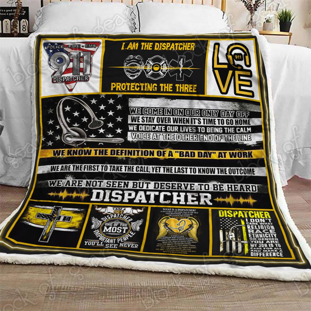 The Thin Gold Line 911 Dispatchers CL2709474MDF Sherpa Fleece Blanket