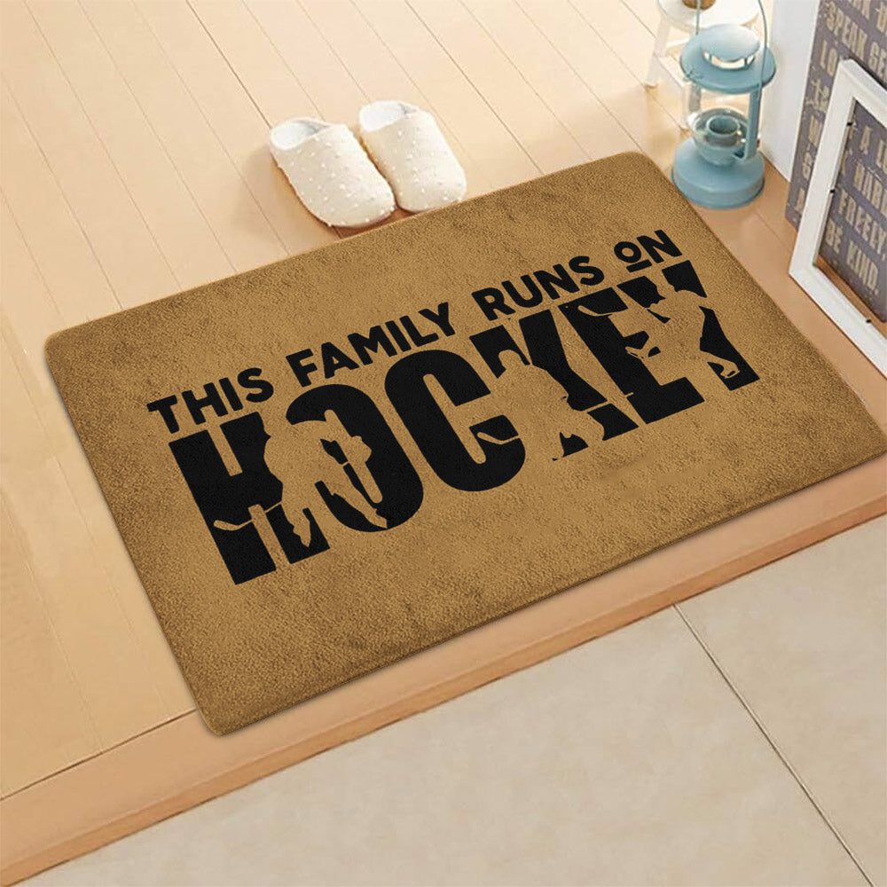 This Family Runs On Hockey CLA1710024D Non-slip Door mats