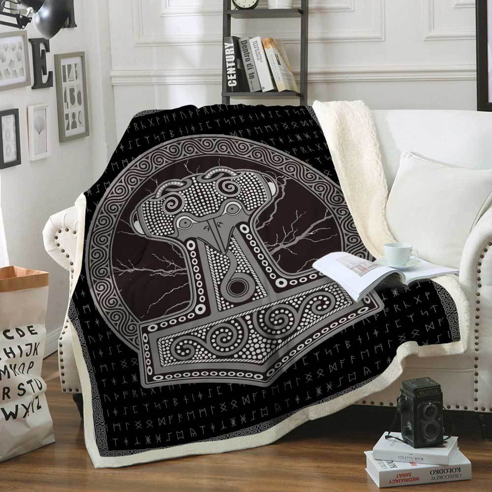 Thor Hammer Mjolnir Viking CL2100152MDF Sherpa Fleece Blanket