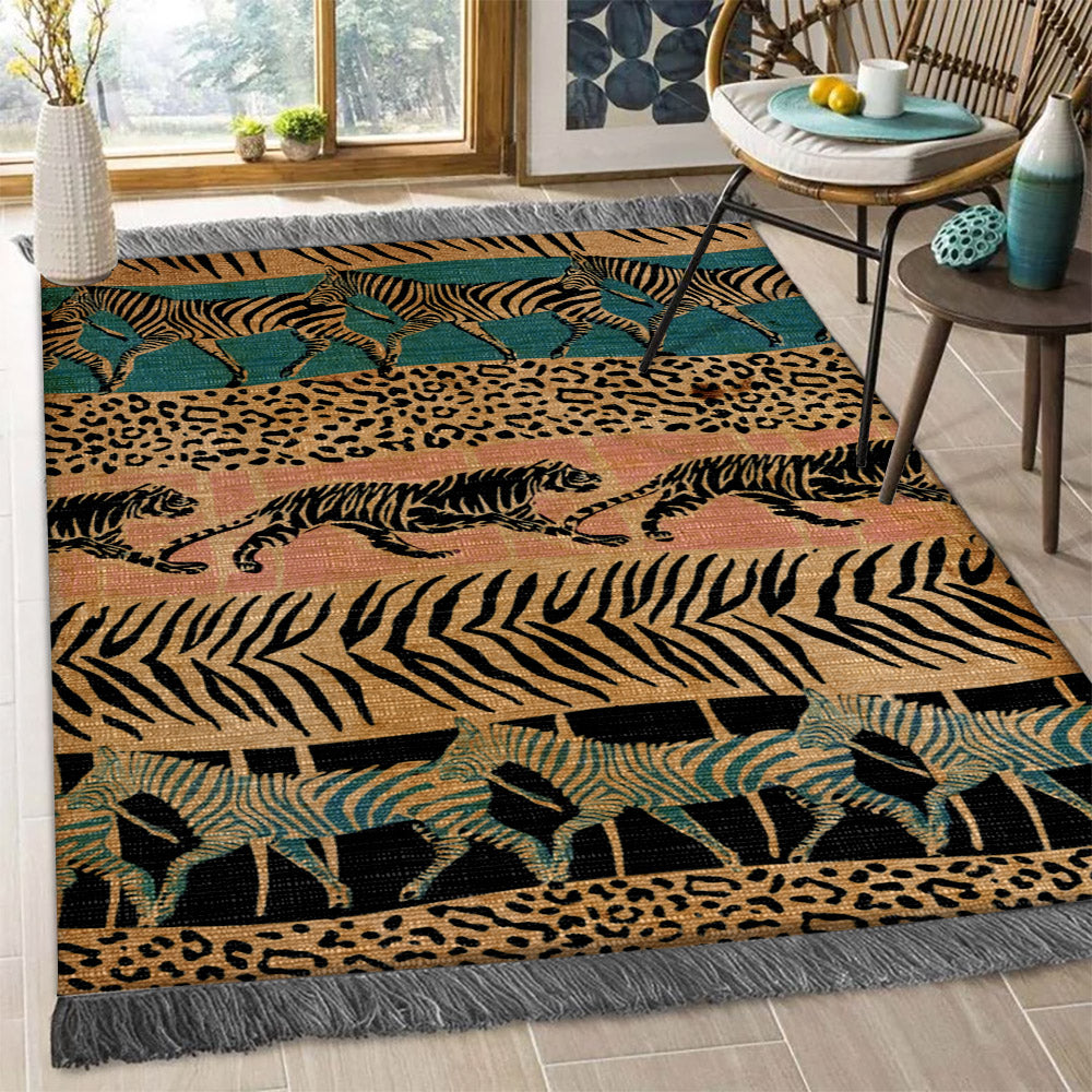 Tiger And Zebra AA0910128F Decorative Floor-cloth