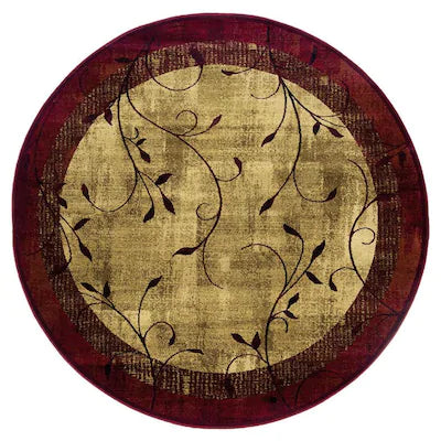 Tinsley Red CLM1910112TM Round Area Rug