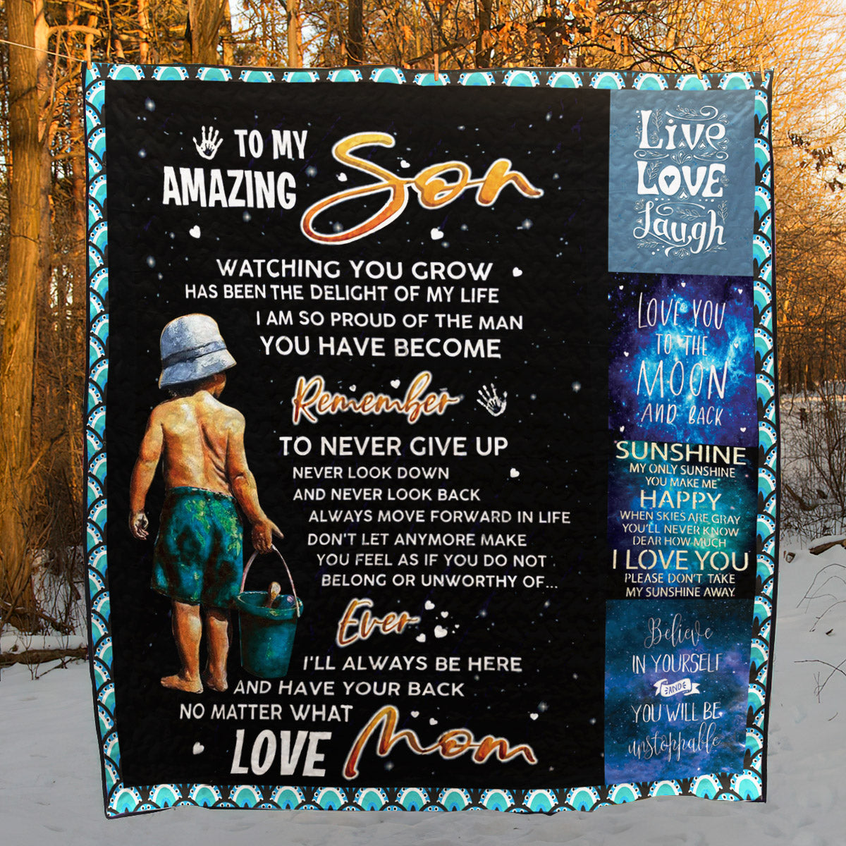 To My Son Mom CL01110547MDQ Quilt Blanket