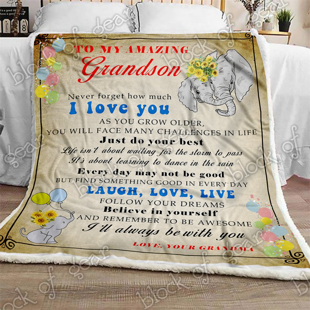 To My Amazing Grandson CL1909199MDF Sherpa Fleece Blanket