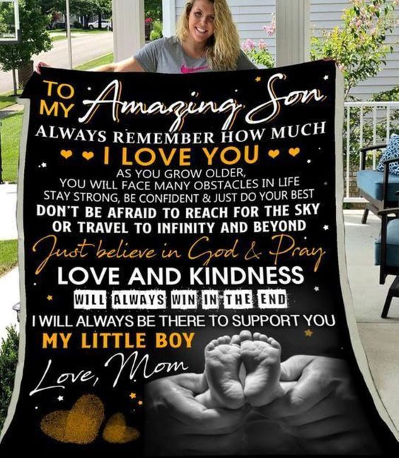 To My Amazing Son I Love You Birthday Gift From Mom To Beloved Son CLH0211386F Sherpa Fleece Blanket