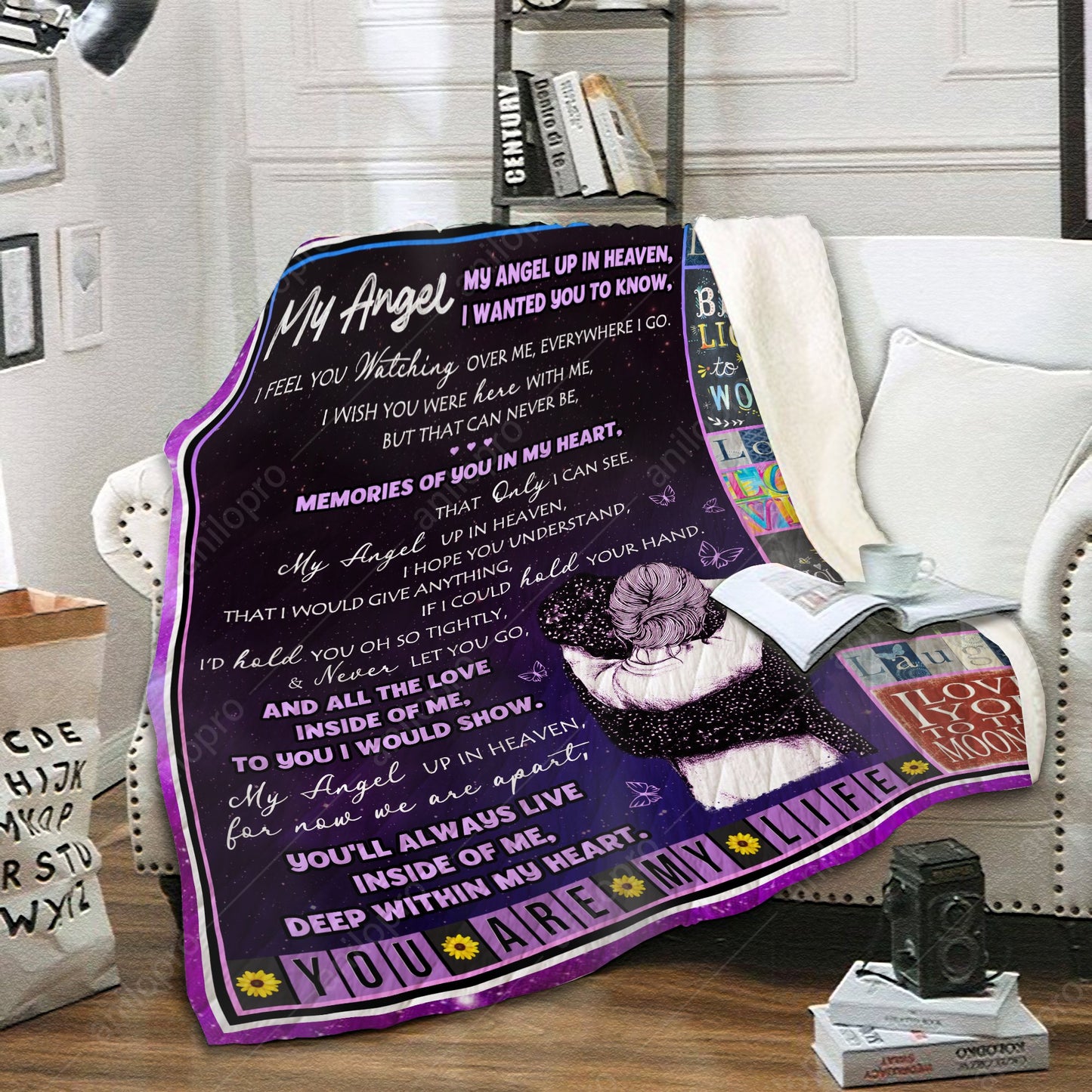 To My Angel CL02111385MDF Sherpa Fleece Blanket